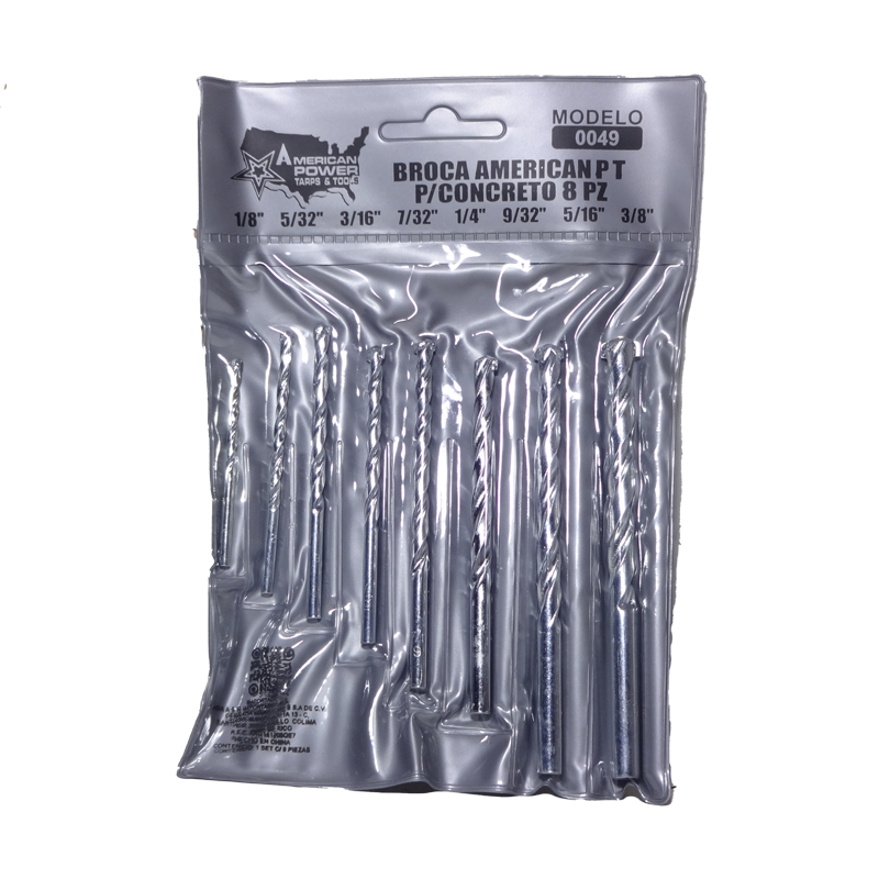 BROCA P/CONCRETO 8 PZAS MDB8 AMERICAN POWER TOOLS | 0049