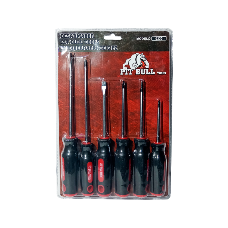 DESARMADOR ANTIDERRAPANTE 6 PZAS 0333 PIT BULL TOOLS | 0333