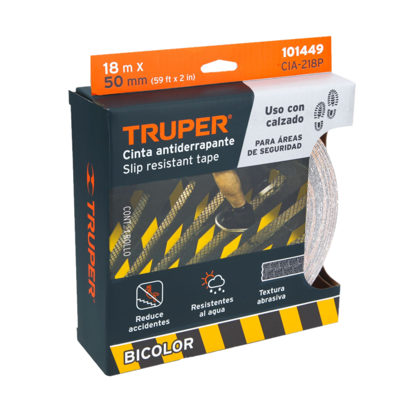 CINTA ANTIDERRAPANTE 50 MM X 18 MTS CIA-218P TRUPER | 101449