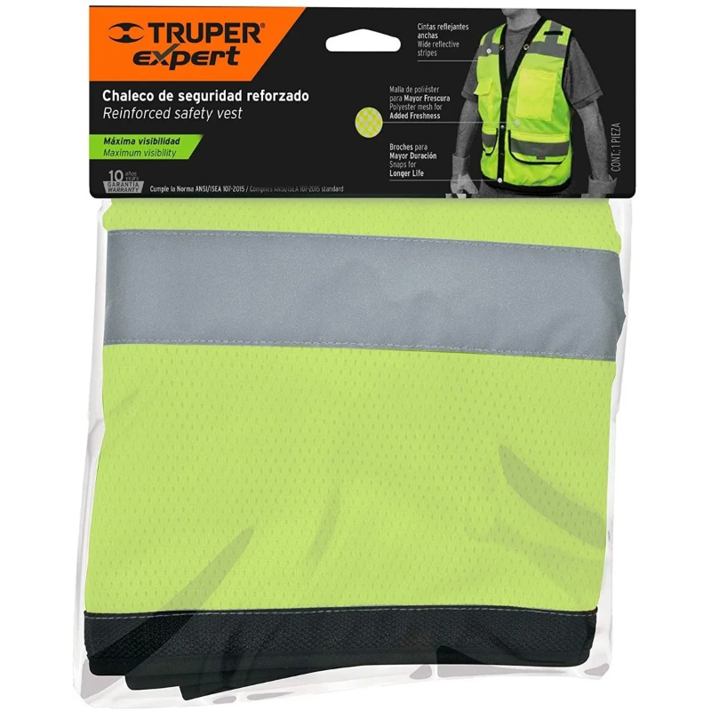 CHALECO D/SEGURIDAD EXTRAGRANDE VERDE CHS-800V-XL TRUPER | 13484