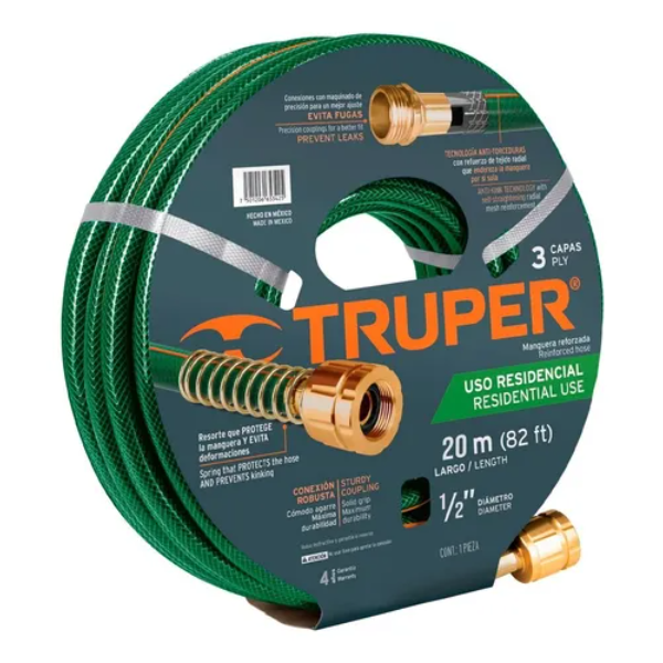MANGUERA TRAMADA 1/2`` 20 MTS MAN-20X1/2R TRUPER | 16032