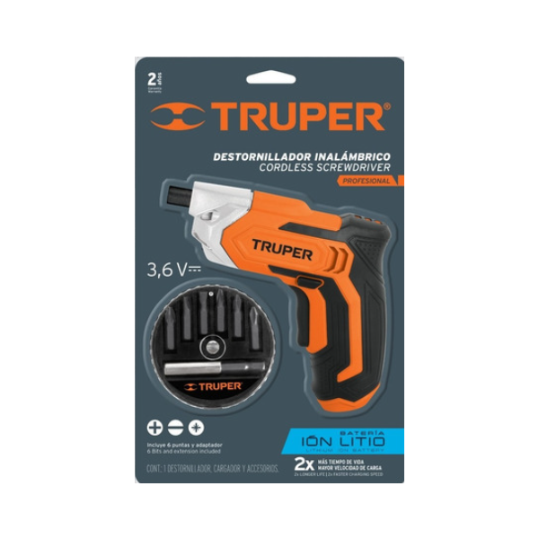 ATORNILLADOR INALAMBRICO 1/4`` 3.6 V LITIO DESI-36 TRUPER | 17033