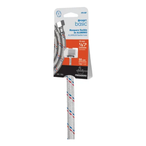 MANGUERA P/FREGADERO 55 CM FLEXIBLE ALUMINIO FFR-55P PRETUL | 26021