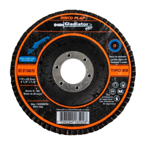DISCO FLAP 4``1/2``X7/8``X60 GRANOS ZIRCONIO DFZ811560/29 185928 GLADIATOR | 33935