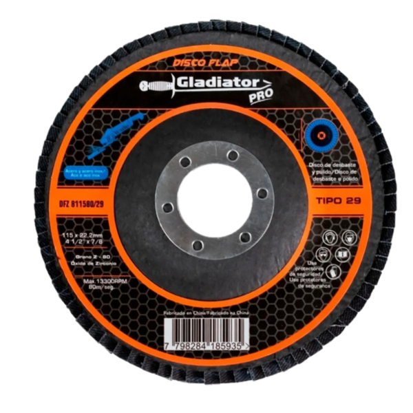 DISCO FLAP 4``1/2``X7/8``X80 GRANOS ZIRCONIO 811580/29 185935 GLADIATOR | 33936