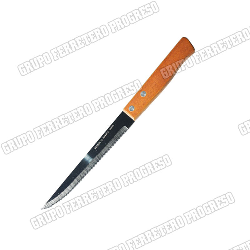 CUCHILLO P/MESA 5" DENTADO MANGO MADERA 666021 MARK´S KNIFE | 666021
