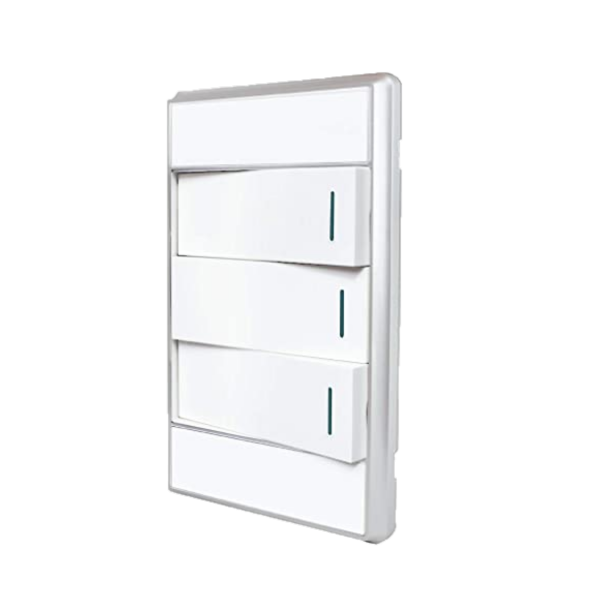 PLACA APAGADOR TRIPLE VENECIA PLATA 4036 ADIR | A4036