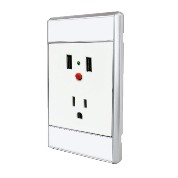 PLACA CONTACTO DOBLE USB VENECIA PLATA 4045 ADIR | A4045