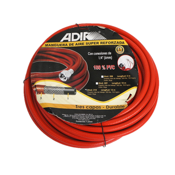 MANGUERA USO RUDO 1/4`` 10 MTS 300 PSI 480 ADIR | A480