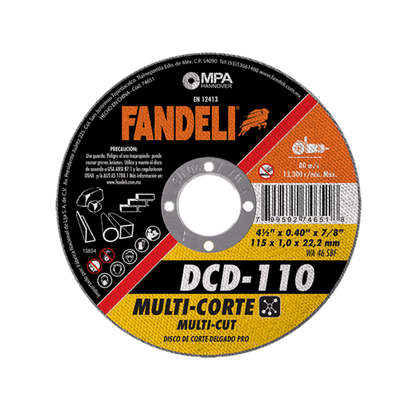 DISCO MULTICORTE 4``1/2`` ABRASIVO 74651 DCD-110 FANDELI | GT0095